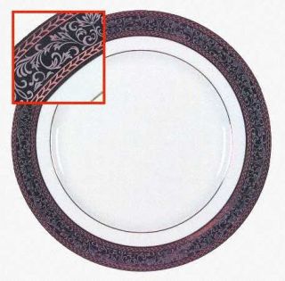 American Atelier Buckingham Dinner Plate, Fine China Dinnerware   Gold&Platinum