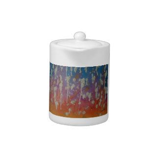Tea pot (small) with handpainted abstract artwork