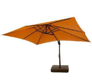 ATLeisure Olefin 8x11 Rectangular Offset Umbrella with Base —