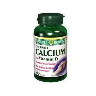 NATURES BOUNTY CALCIUM 560MG + D CHEW 6370 100Tablets Health & Personal Care