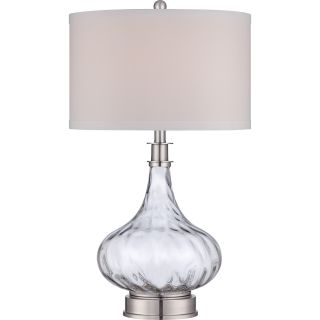 Quoizel Ripley Brushed Nickel And Flowing Glass Table Lamp