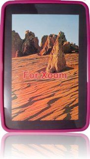 SILICON SKIN HOT PINK CASE FOR MOTOROLA XOOM Cell Phones & Accessories