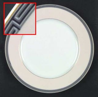 Christofle Tiriada Dinner Plate, Fine China Dinnerware   Pink Rim With Gray And