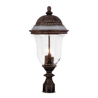 Venice Collection Post mount 3 light Outdoor Black Coral Light Fixture