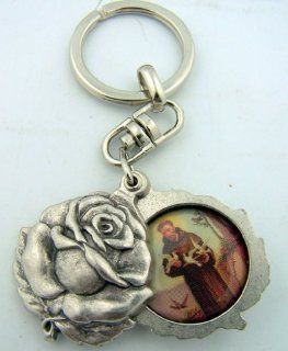 Catholic Key Chain Silver Tone Saint St Francis Pet Lovers Saint Anthony Locket Jewelry