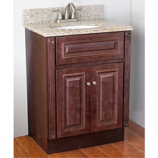 Heritage Vanity Cabinet Sunset Gold Granite Top And Brushed Nickel Faucet (2 X 16)