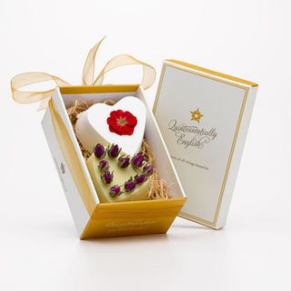 rose heart soap and bath bomb gift box by quintessentially english