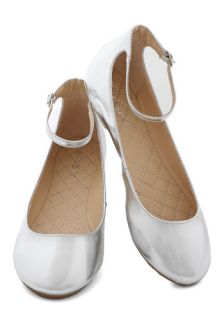 Dessert Dash Flat in Silver  Mod Retro Vintage Flats