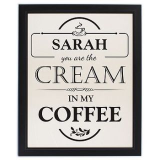 'cream in my coffee' framed print by hope and willow