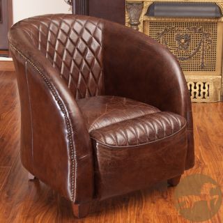 Christopher Knight Home Rahim Brown Tufted Leather Club Chair