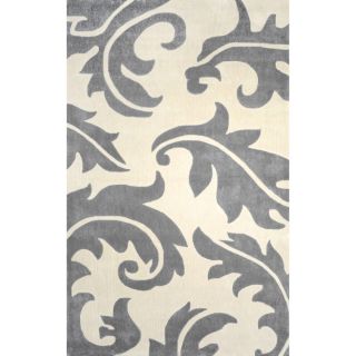 Nuloom Hand tufted Leaves Synthetics Grey Rug (5 X 8)