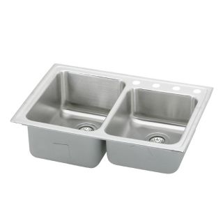 Elkay Double Basin Drop In Stainless Steel Kitchen Sink