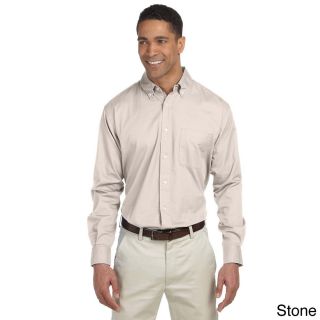 Chestnut Hill Mens Long sleeve Twill Button up Shirt Grey Size XXL