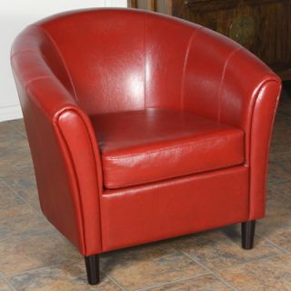 Home Loft Concept Manchester Bonded Leather Barrel Chair NFN1150 Color Red