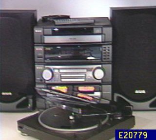 Aiwa AM/FM 5CD Shelf System w/ Turntable and Dual Cassette —