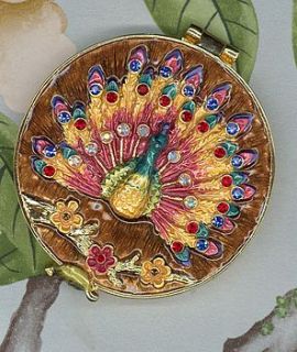 peacock compact mirror by susanna freud