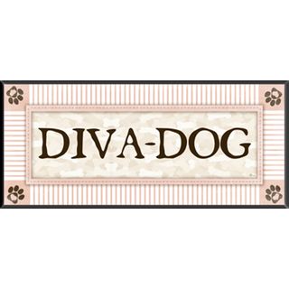 Sagebrush Fine Art Diva Dog Wooden Pet Plaque Pink Size Medium
