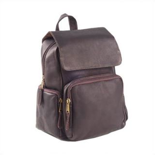 Clava Leather Vachetta Mid Size Multi Pocket Backpack in Café