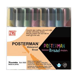 Zig Posterman Broad Metallic Marker Set (Pack of 8) Markers