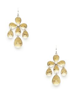 Bali Gold Flower Chandelier Earrings by Anna Beck Jewelry