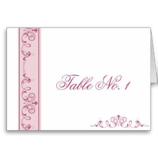 Mulberry Wine and Pink Fancy Border Table Number Cards