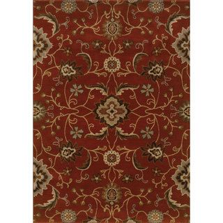 Floral Red/ Multi Traditional Rug (67 X 96)