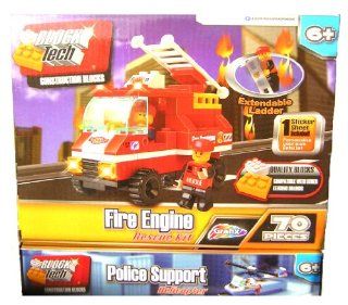 Block Tech Fire Engine Rescue 70 pc Construction Block Set Toys & Games