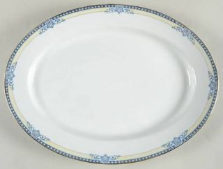 Noritake Chanesta 16 Oval Serving Platter, Fine China Dinnerware   Blue Flowers