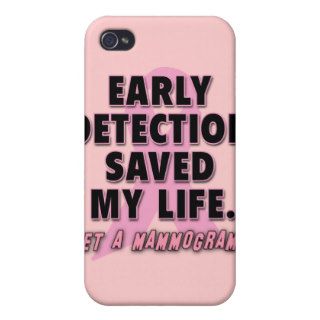 Early Detection Saves Lives Breast Cancer Design iPhone 4 Cover