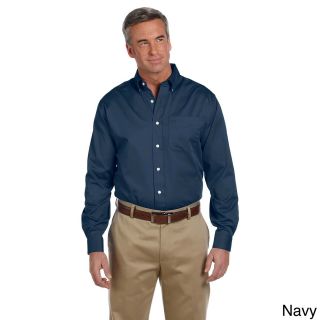 Devon and Jones Mens Pima Advantage Twill Long Sleeve Shirt Navy Size XXL