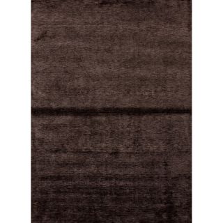 Hand loomed Solid pattern Brown Accent Rug (2 X 3)