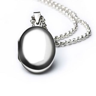 large silver oval locket by element jewellery