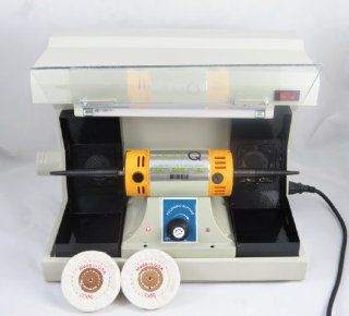 Laboratory Desk Polisher Dental Lab Jewel Vacuum Case Cover With Light Lamp 110V dentQ Health & Personal Care