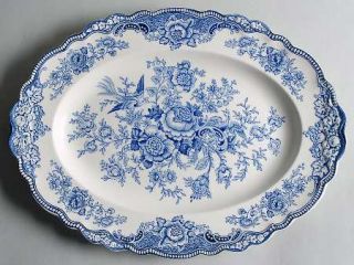 Crown Ducal Bristol Blue 16 Oval Serving Platter, Fine China Dinnerware   Blue