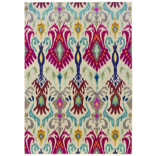 Vibrant Bohemian Ivory/ Red Area Rug (4 X 59)