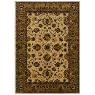 Traditional Ivory/ Brown Area Rug (710 X 1010)
