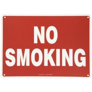 Accuform Signs MSMK570VP Plastic Safety Sign, Legend "NO SMOKING", 10" Length x 14" Width x 0.055" Thickness, White on Red Industrial Warning Signs