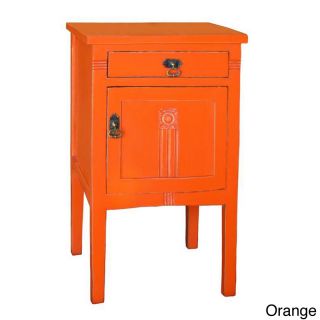 Antique Revival Wooden Nightstand Orange Size 1 drawer