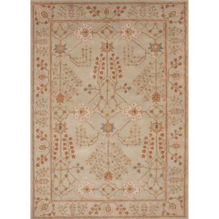 Hand tufted Transitional Arts/ Crafts Green Rug (36 X 56)