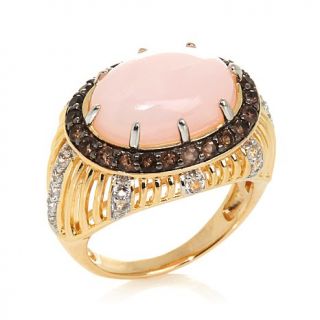 Victoria Wieck Pink Opal Cabochon and Multigemstone Ring