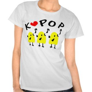 LOVE K POP LITTLE BIRDS SING Ladies Baby Doll (Fit Tee Shirts