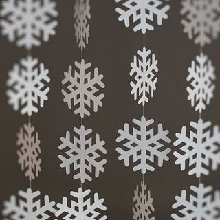 'let it snow' 10ft paper snowflake garland by the flower studio
