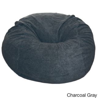 Ahh Products Anti pill 36 inch Wide Fleece Washable Bean Bag Chair Grey Size Large