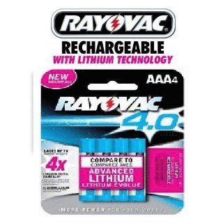 Rayovac AAA 4.0 Advanced Lithium rechargeable Batteries 4pk (4 Batteries)  Digital Camera Batteries  Camera & Photo