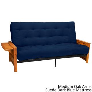 Epicfurnishings Bellevue With Retractable Tables Transitional style Queen size Futon Sofa Sleeper Bed Blue Size Queen
