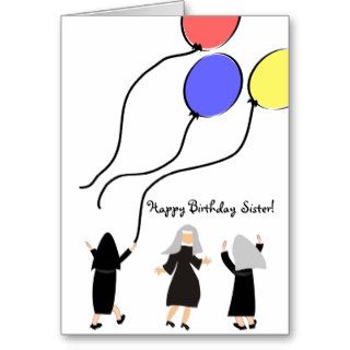Catholic Nun Birthday Card Balloons