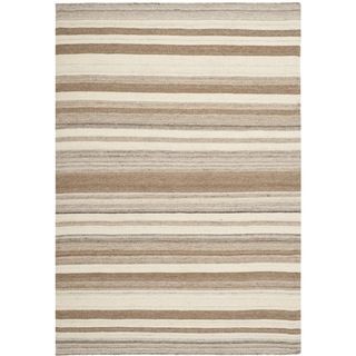 Small Safavieh Handwoven Moroccan Dhurrie Natural Wool Rug (3 X 5)