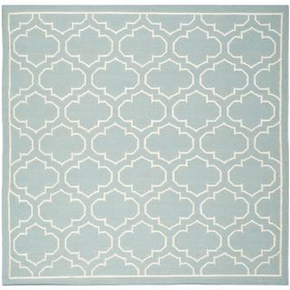 Safavieh Hand woven Moroccan Dhurrie Blue Wool Rug (7 Square)