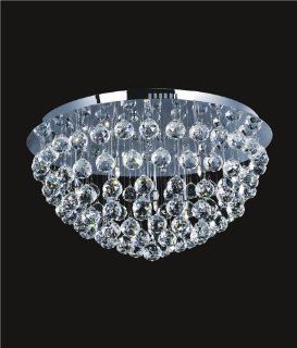 Limited Edition Design 10 Light 22" Flush Mount Ceiling Fixture with European or Swarovski Crystals SKU# 11198   Close To Ceiling Light Fixtures  