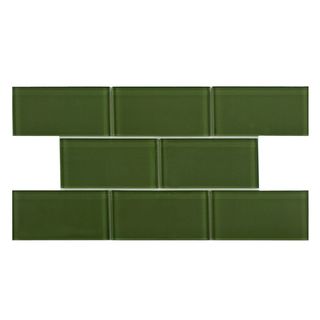Somertile 3x6 inch Reflections Sage Glass Mosaic Tile (case Of 64)